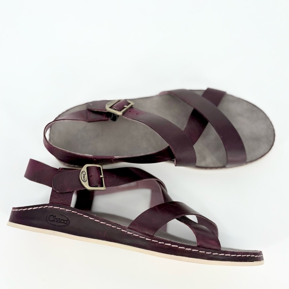 Chaco Leather Wayfarer Classic Z Sandal in Fig - Picture 8 of 15